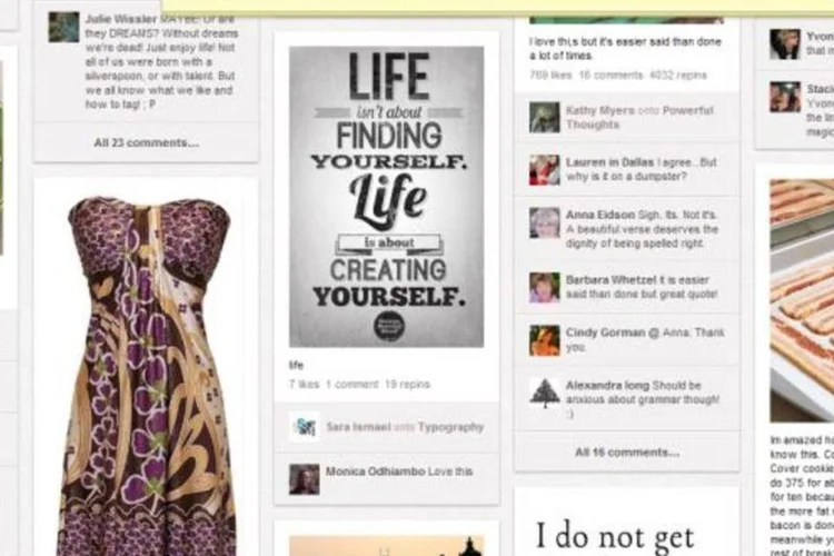 No voto popular, o Pinterest, rede social que permite a criação de coleções, ganhou o prêmio de Tendência Digital (Reprodução/Pinterest)