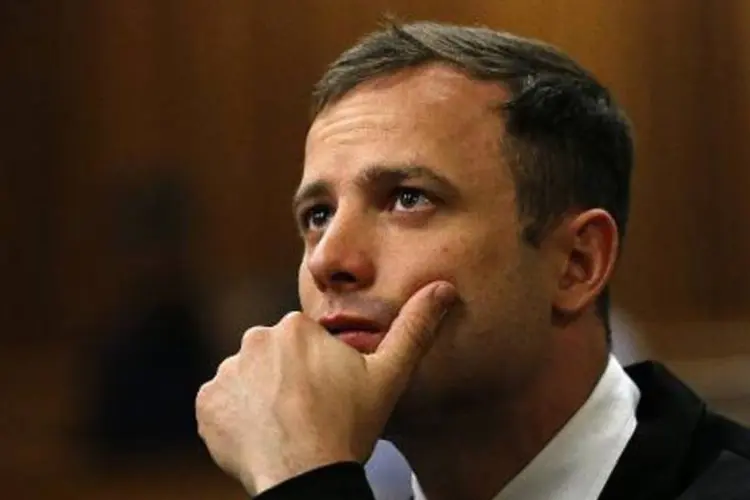 Pistorius durante julgamento: pena de cinco anos foi considerada "chocantemente leve" pelos procuradores (Siphiwe Sibeko/AFP)