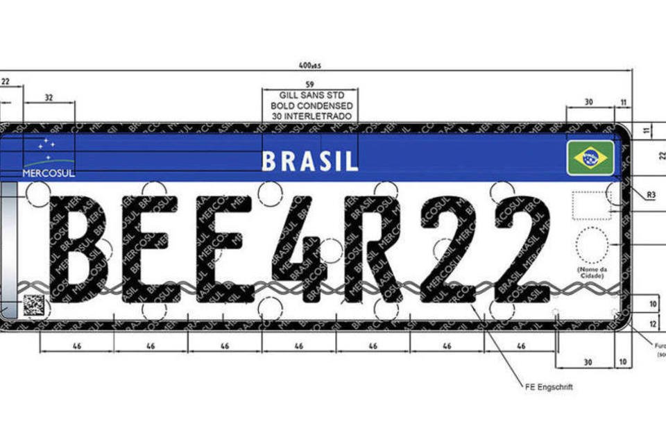 Carros do Brasil terão placas do Mercosul a partir de 2017
