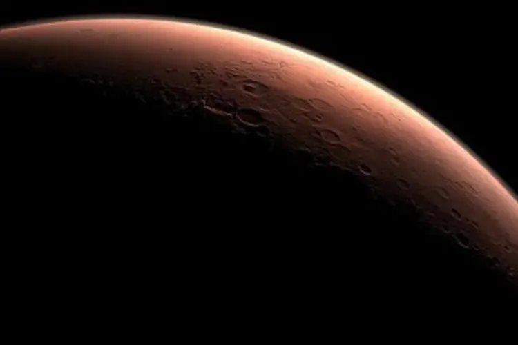 Marte: a Nasa revelou hoje que descobriu água líquida no planeta vermelho (HO/AFP)