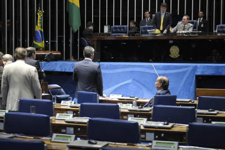 
	Plen&aacute;rio do Senado: a proposta, a &uacute;ltima do ajuste fiscal no Congresso, segue agora para a san&ccedil;&atilde;o da presidente Dilma Rousseff
 (Jefferson Rudy/Agência Senado)