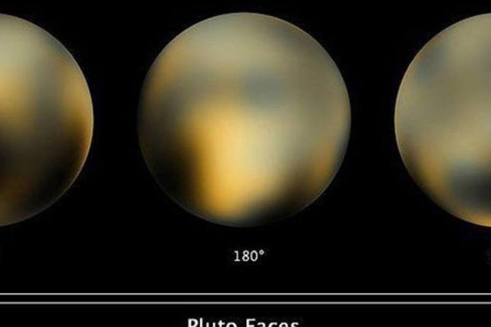 
	Vista de Plut&atilde;o: luas eram conhecidas como P4 e P5, mas o l&iacute;der da equipe respons&aacute;vel pelo descobrimento&nbsp;decidiu organizar um concurso para batiz&aacute;-las
 (AFP/NASA)