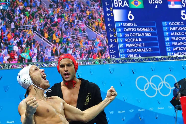 
	Polo aqu&aacute;tico: a equipe brasileira j&aacute; havia vencido dois advers&aacute;rios na Rio 2016, a Austr&aacute;lia e o Jap&atilde;o
 (Laszlo Balogh / Reuters)