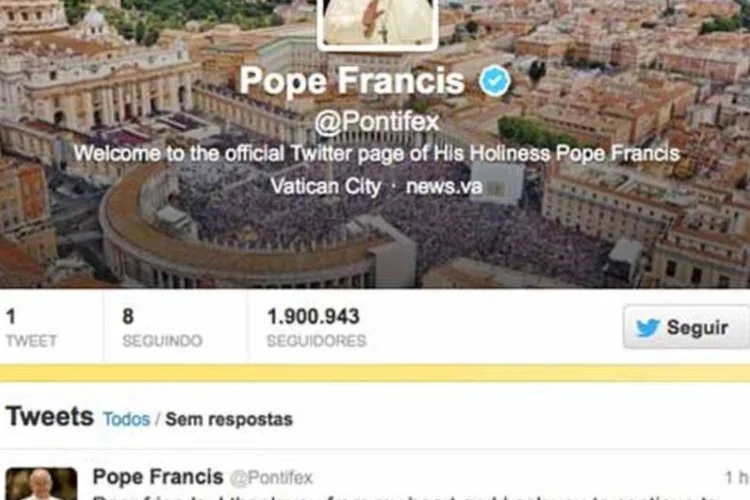 Primeiro tuíte do papa Francisco (Reprodução)