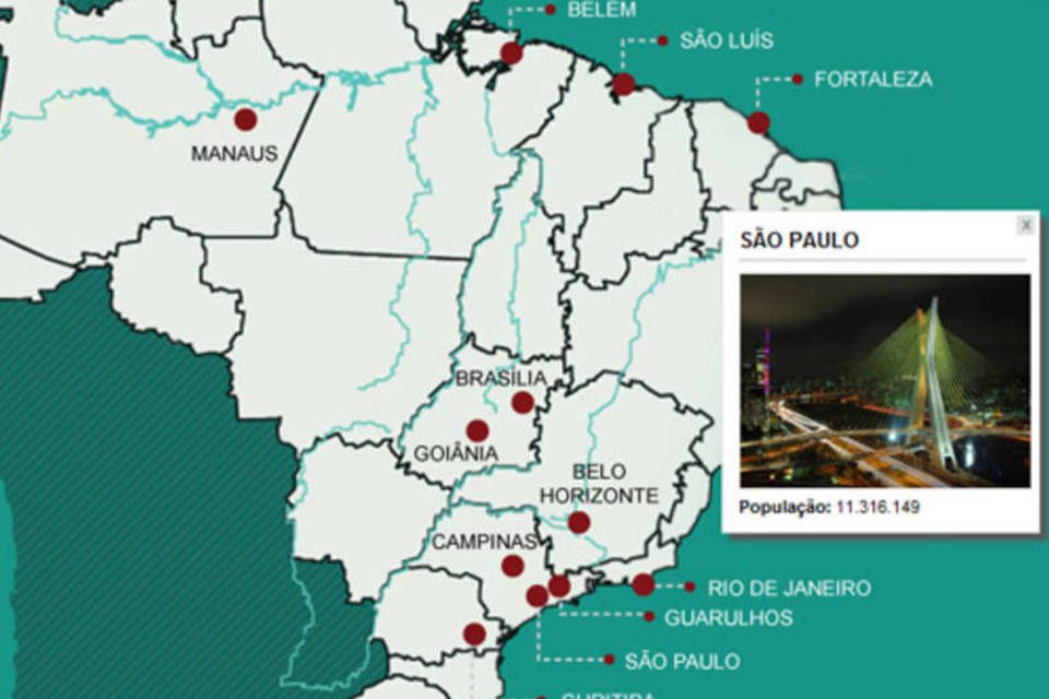 As 15  maiores cidades do Brasil