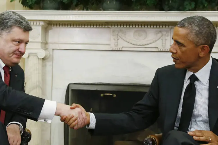 Poroshenko e Obama: americano destacou papel de liderança desempenhado pelo ucraniano (Larry Downing/Reuters)