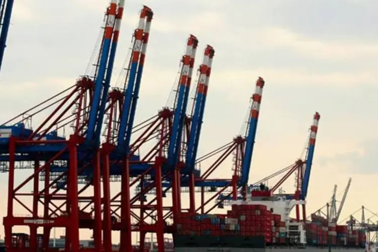 Porto de Hamburgo, na Alemanha: a economia alemã, locomotiva da zona do euro, se estagnou no segundo trimestre
 (Joern Pollex/Getty Images)