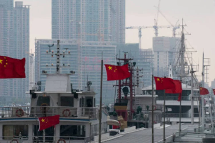 
	Porto em Shangai, na China: porta-voz chinesa acusou autoridades japonesas de adotar discursos inflamat&oacute;rios
 (Phillip Game/Getty Images)