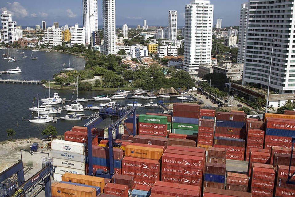 
	Porto de Cartagena, na Col&ocirc;mbia: a carga estava listada nos registros do navio de 28.451 toneladas como sendo de gr&atilde;os
 (Paul Smith/Bloomberg)