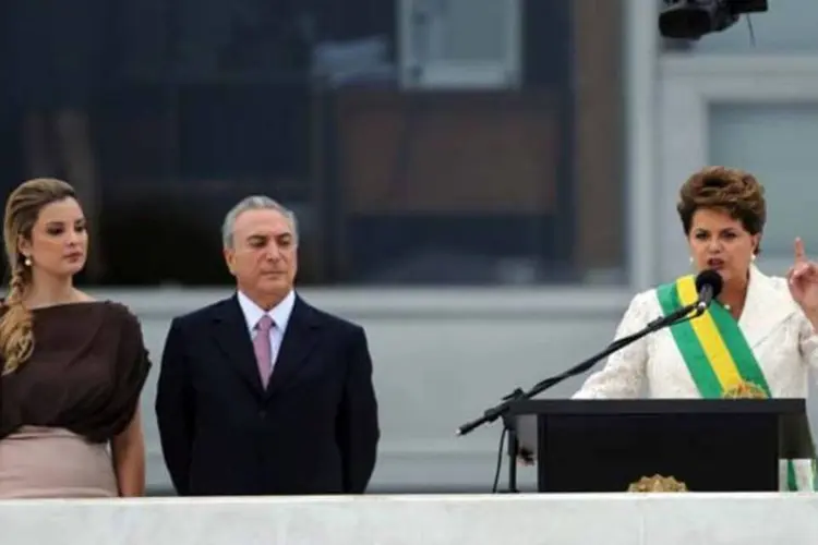 Por diversas vezes Dilma se emocionou e chegou a chorar durante discurso no parlatório (Fabio Rodrigues/Agência Brasil)