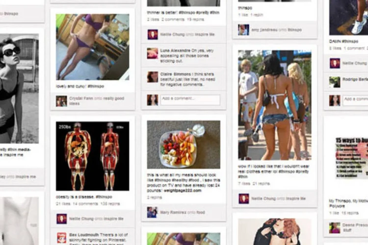 Posts reunidos pela tag "thinspo", no Pinterest (Reprodução)