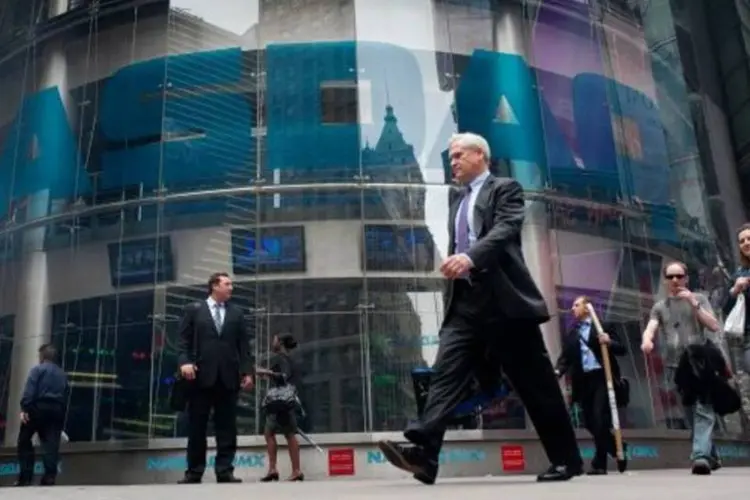 
	Pr&eacute;dio da Nasdaq no Times Square: &iacute;ndice&nbsp;fechou em alta de 2,92 pontos (0,07%), em 3.994,57 pontos
 (Keith Bedford/Reuters)