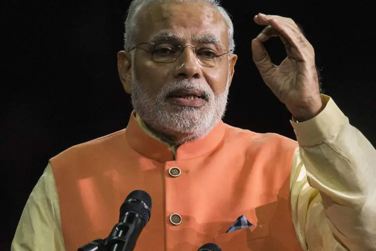 Premiê indiano, Narendra Modi, discursa no Madison Square Garden, em Nova York (Lucas Jackson/Reuters)