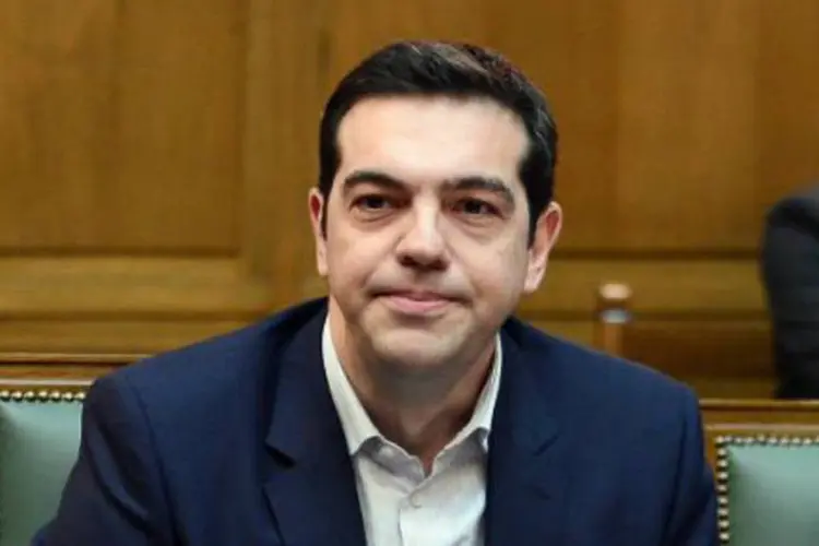 O premiê grego, Alexis Tsipras: a bolsa de Atenas fechou com alta de 11,27% (Louisa Gouliamaki/AFP)
