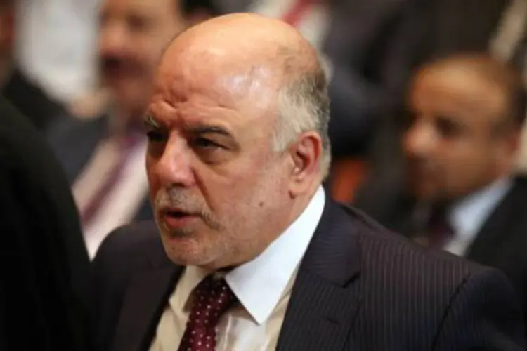 O primeiro-ministro iraquiano, Haidar al Abadi: "estou aqui pessoalmente para obter mais ajuda de nossos parceiros" (Hadi Mizban/AFP)