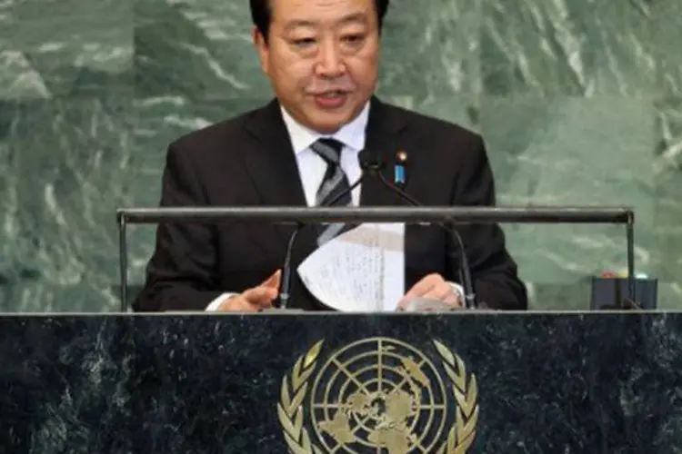 Yoshihiko Noda, primeiro-ministro japonês na Assembleia da ONU: A China novamente acusou o Japão de "violação flagrante da integridade chinesa" durante reunião (©AFP/Getty Images / John Moore)