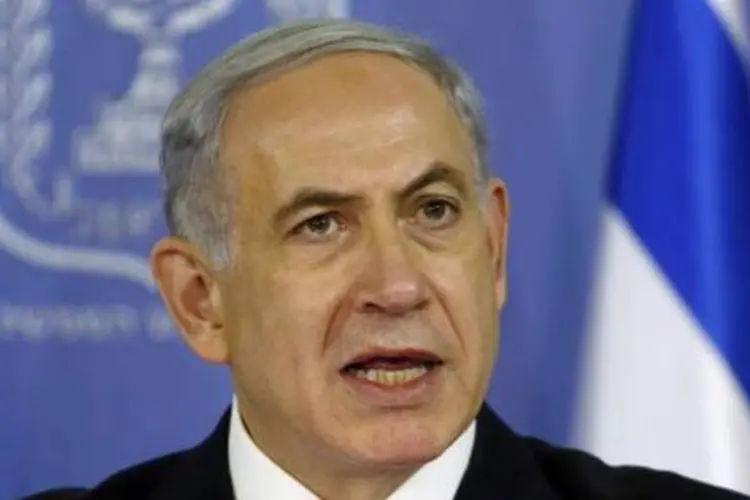 O premier de Israel, Benjamin Netanyahu: ele disse que a ofensiva em Gaza seguirá até o restabelecimento da segurança  (Gali Tibbon/AFP)