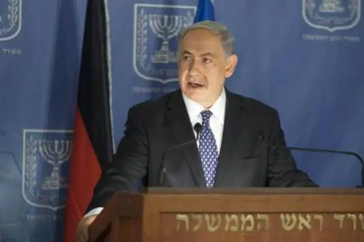 O premier de Israel participa de uma entrevista coletiva em Tel Aviv (Dan Balilty/AFP)