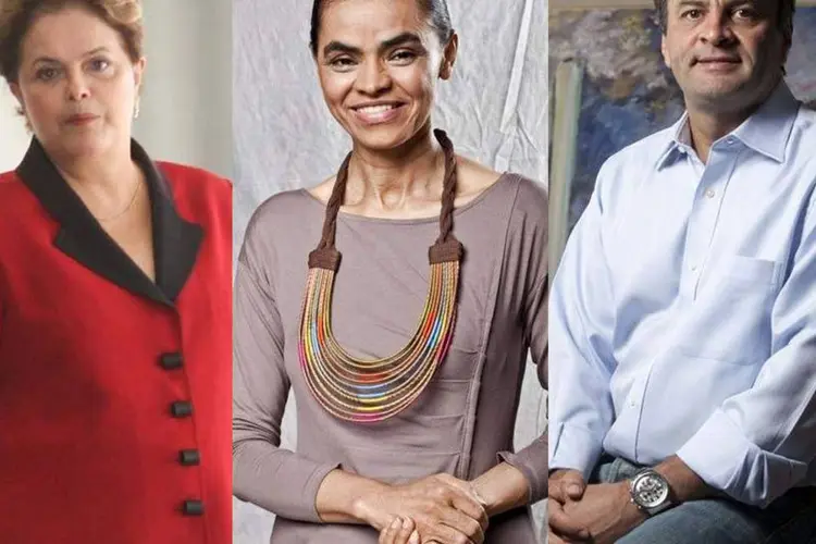 Montagem Dilma Rousseff, Marina Silva e Aécio Neves (Montagem/EXAME.com)