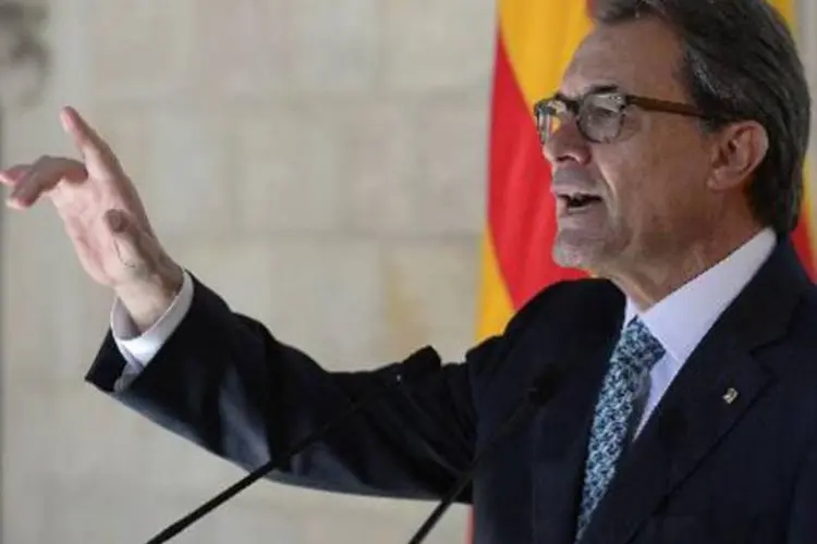 
	Presidente catal&atilde;o, Artur Mas: Executivo decidiu suspender campanha para o referendo
 (Josep Lago/AFP)