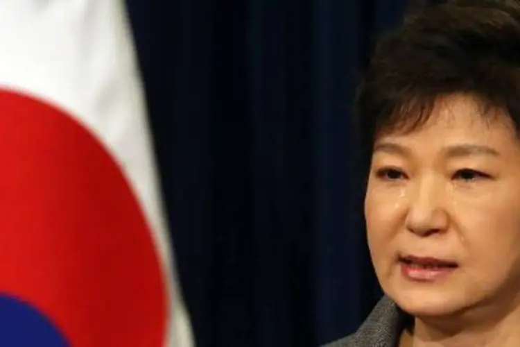 A presidente da Coreia do Sul, Park Geun-Hye: naufrágio deixou cerca de 300 mortos (Yonhap/AFP)
