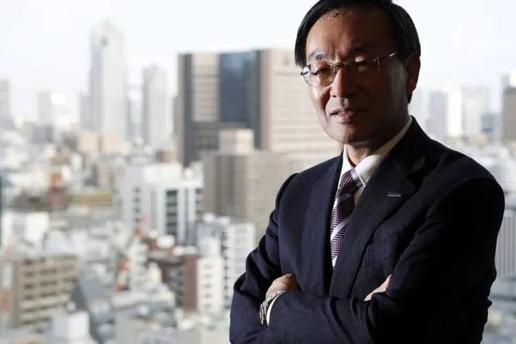 Kazuhiro Tsuga, presidente-executivo da Panasonic, durante uma entrevista para a Reuters em Tóquio, no Japão (Toru Hanai/Reuters)