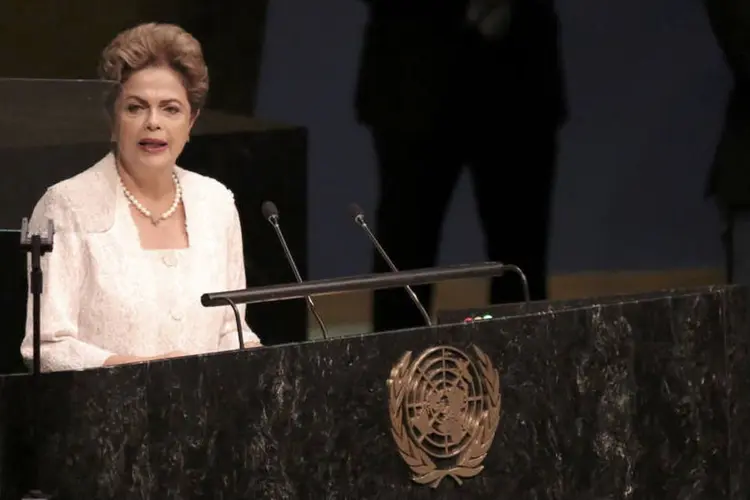 
	Presidente Dilma discursa na ONU: tradicionalmente o Brasil &eacute; o pa&iacute;s respons&aacute;vel pelo discurso inicial das sess&otilde;es de abertura da ONU
 (Reuters / Andrew Kelly)