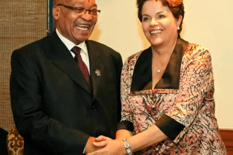 O presidente sul-africano citou o acordo entre a empresa Invepar e de sua operadora sul-africana, ACSA, para administrar a concessão do Aeroporto Internacional de Guarulhos (Roberto Stuckert Filho/PR)