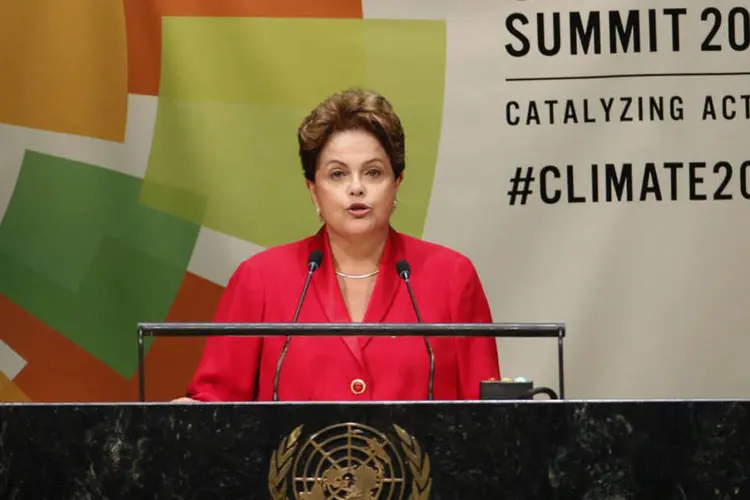 Presidente Dilma Rousseff durante pronunciamento na Cúpula do Clima da ONU, em Nova York (Mike Segar/Reuters)