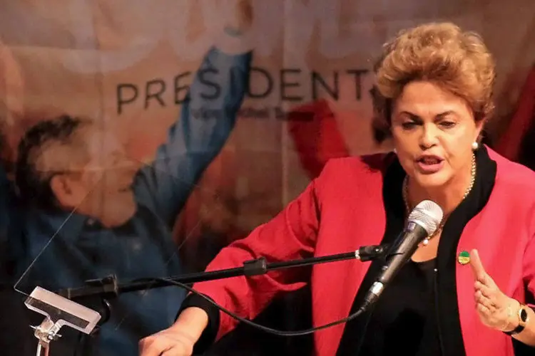 
	A presidente Dilma Rousseff: solenidade de lan&ccedil;amento reuniu senadores e deputados do PT, PCdoB e PSOL, entre outros
 (Nacho Doce/Reuters)