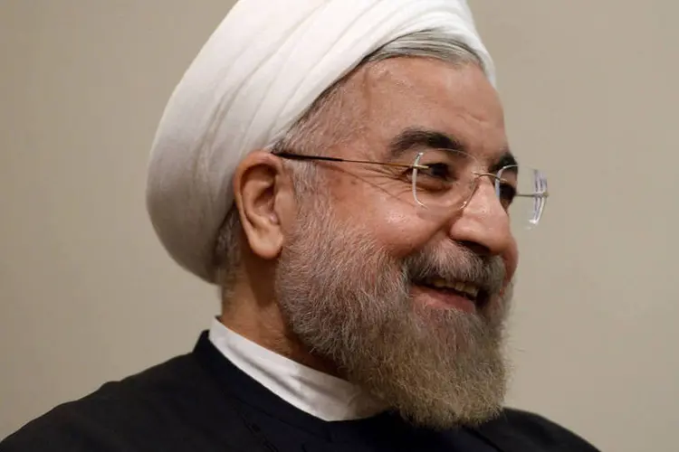 Presidente do Irã, Hassan Rouhani, sorri durante reunião na ONU (Jewel Samad/Reuters)