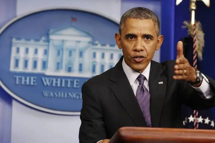 
	Presidente dos EUA, Barack Obama: &quot;existe a possibilidade, a perspectiva, que a diplomacia possa acalmar a situa&ccedil;&atilde;o&quot;, disse
 (Larry Downing/Reuters)