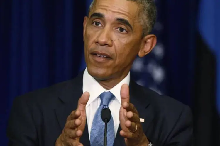
	Obama: os Estados Unidos &quot;n&atilde;o se deixar&atilde;o intimidar&quot; pela execu&ccedil;&atilde;o do jornalista, disse
 (Larry Downing/Reuters)