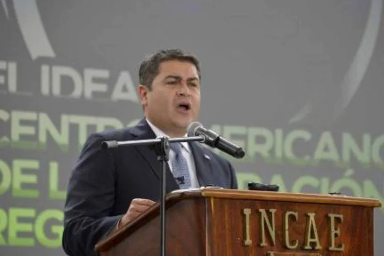 Juan Orlando Hernández: segundo o TSE de Honduras, nas eleições presidenciais do dia 26 de novembro, Hernández obteve 42,95% dos votos (Ezequiel Becerra/AFP/AFP)