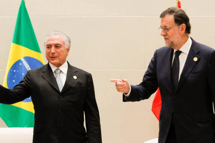 
	Michel Temer e Mariano Rajoy: eles tacharam de &quot;alarmante&quot; a reuni&atilde;o entre ambos l&iacute;deres
 (Beto Barata/PR)