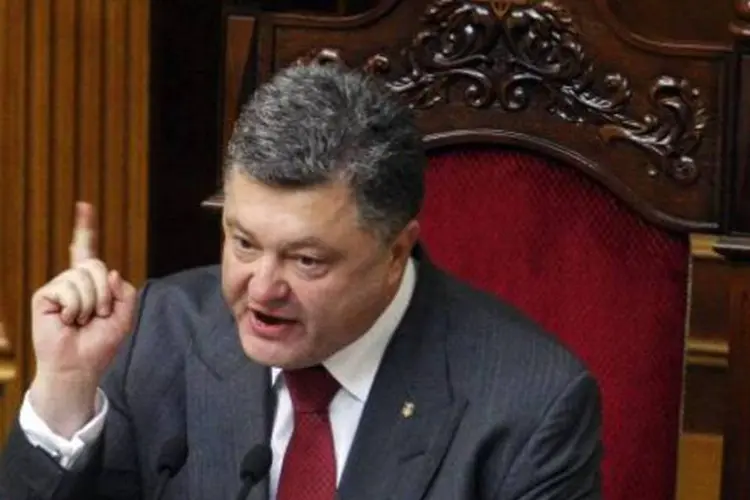 
	Petro Poroshenko: ele pediu apoio da comunidade internacional &agrave; causa
 (Anatoli Stepanov/AFP)