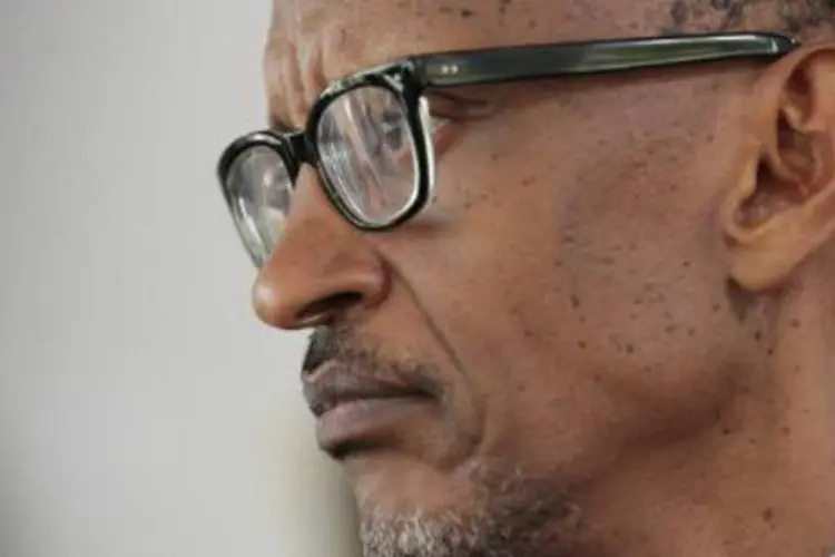 O presidente de Ruanda, Paul Kagame: "a passagem do tempo não deve obscurecer os fatos, diminuir a responsabilidade ou transformar as vítimas em vilões" (Evan Schneider/AFP)