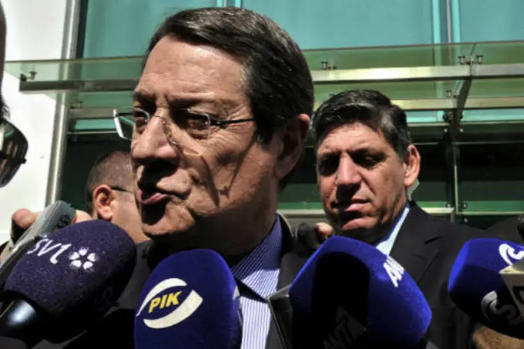 
	Nicos Anastasiades: presidente do Chipre chegou a amea&ccedil;ar renunciar, no domingo, se fosse pressionado a ir longe demais, disse uma fonte.
 (REUTERS/Yiannis Nissiotis)