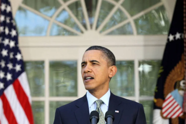 Obama assegurou que desde que as operações com os aliados tiveram início, no dia 18 de março, se conseguiu "deter o avanço mortal" das tropas do líder líbio (Getty Images/ David McNew)
