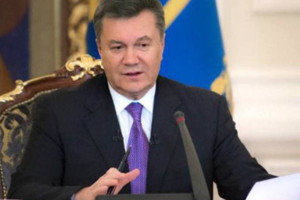 
	Presidente ucraniano Viktor Yanukovych: protestos transcorreram de forma pac&iacute;fica at&eacute; domingo, quando Yanukovych aprovou leis contra realiza&ccedil;&atilde;o de manifesta&ccedil;&otilde;es
 (AFP)