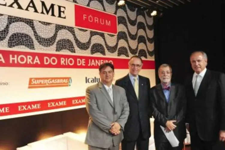 Paulo Resende, Carlos Nuzman, do COB, jornalista George Vidor e Otávio Azevedo (.)