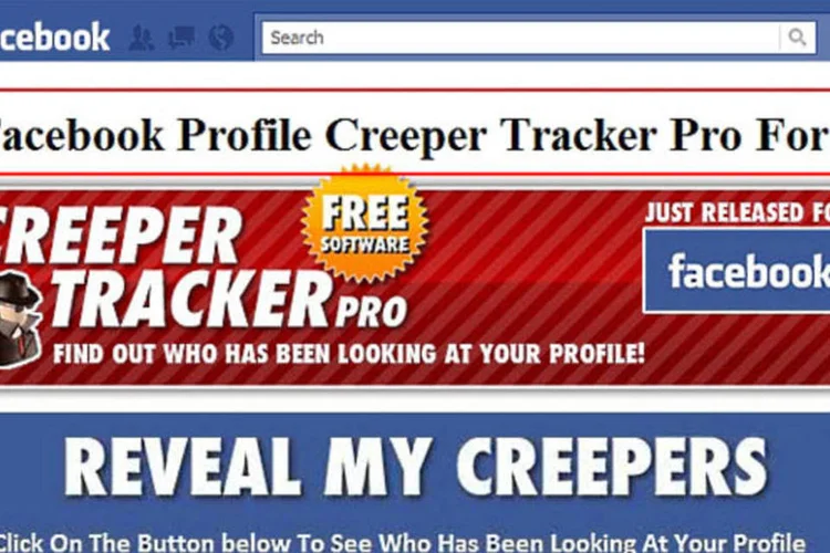 O aplicativo viral Profile Creeper Tracker Pro se propaga no Facebook (Reprodução)