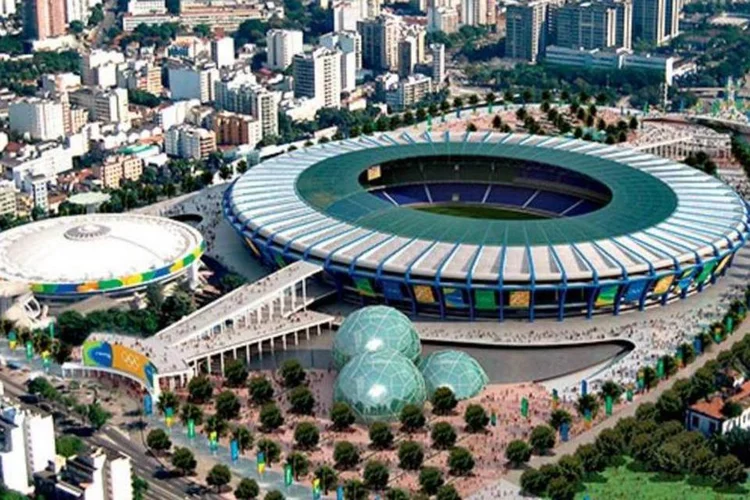 
	Projeto do novo est&aacute;dio do Maracan&atilde;: novos centros de treinamento devem ser constru&iacute;dos em pres&iacute;dio a 500 metros do local
