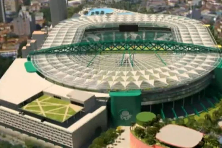 Projeto da Arena Palmeiras divulgado pela WTorre: 42% de todo o projeto está concluído e 35% do estádio foi finalizado (Divulgação WTorre)