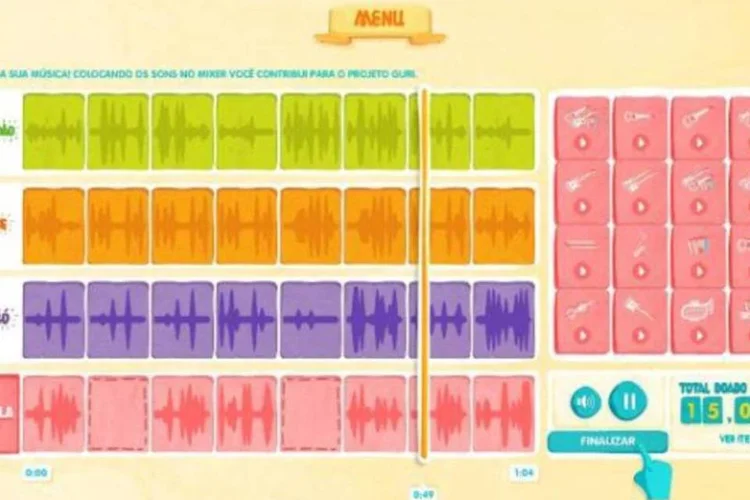 Mixer Guri: site permite composições com arranjos gravados por Arnaldo Antunes e Naná Vanconcelos (Reprodução)