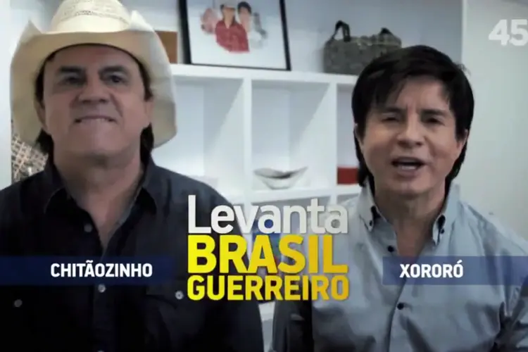 Propaganda eleitoral de Aécio Neves conta com diversos artistas, como Chitãozinho e Xororó (Reprodução/YouTube/Aécio Neves)