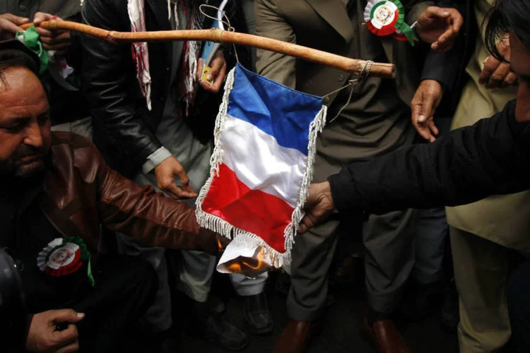 Protesto no Afeganistão: última capa do Charlie Hebdo usa uma ilustração do profeta Maomé (Parwiz/Reuters)