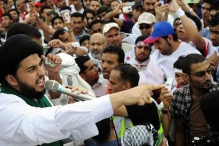 Protesto em Manama, no Bahrein: oposição é contra presença estrangeira (James Lawler Duggan/AFP)