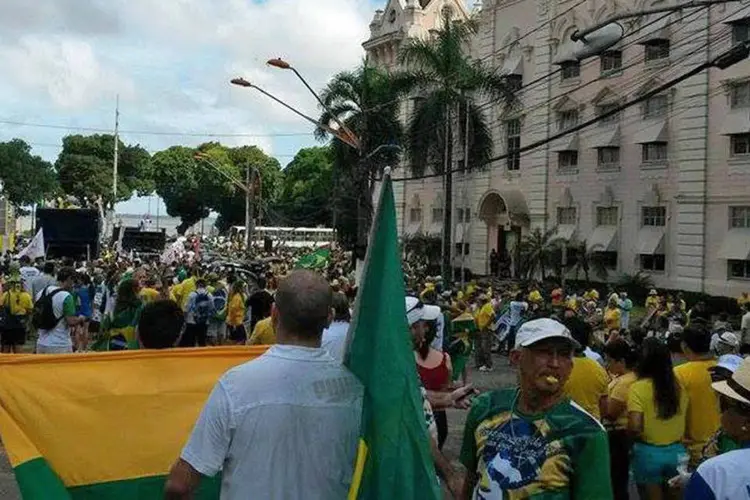 
	Protesto anterior contra o governo em Bel&eacute;m (PA): imagens da presidente Dilma Rousseff e do ex-presidente Lula s&atilde;o alvos dos protestos de hoje
 (Movimento Brasil Livre/Facebook)