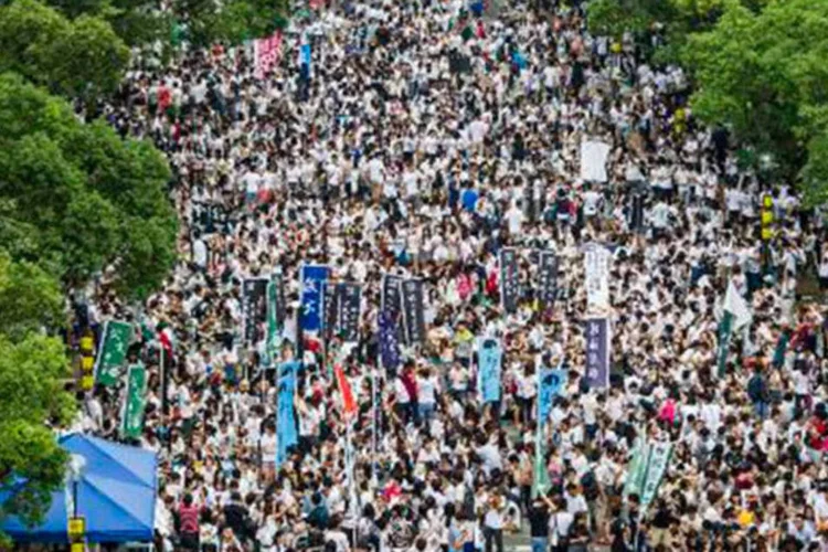 Estudantes da Universidade Chinesa de Hong Kong iniciam boicote de uma semana
 (Xaume Olleros/AFP)